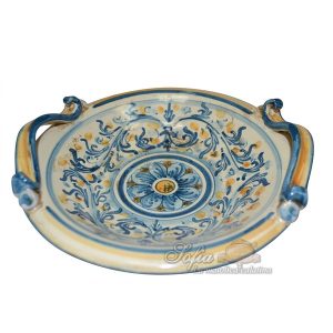 Centrotavola Ø 20 s. d'arte blu/arancio