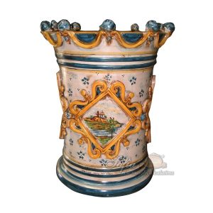 Torre portaombrelli c/greca rilievo paesaggio h 50 plastico sofia tricolore
