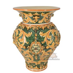 Portaombrello panciuto 37x50 plastico sofia ornato fondo verde