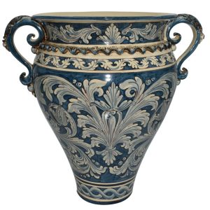 Portaombrello c/manici ghirigori h 55 ornato mono blu