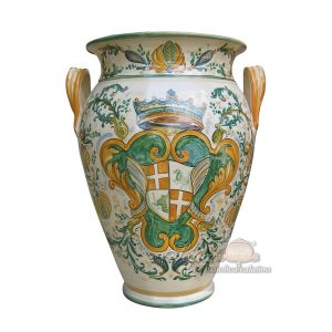 Portaombrello c/manici h 50 s. d'arte verde/arancio c/stemma