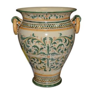 Portaombrello panciuto ad anelli h 50 s. d'arte verde/arancio