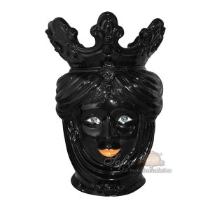 Testa h 40 liscia black line lucido c/espressione femmina labbra arancio