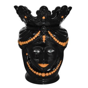 Testa h 40 c/perline black orange femmina