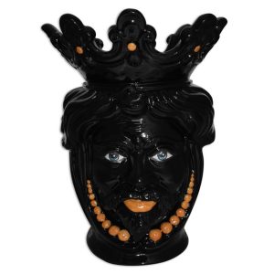 Testa h 40 c/perline black orange maschio