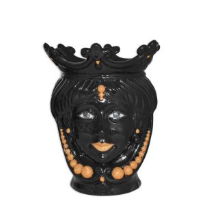 Testa h 25 c/perline black orange femmina