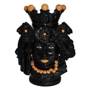 Testa h 50 turbante c/perline black/orange femmina