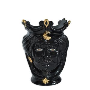 Testa h 25 liscia black/gold c/espressione s/bocca maschio