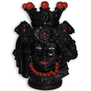 Testa h 50 turbante c/perline rosse black line femmina