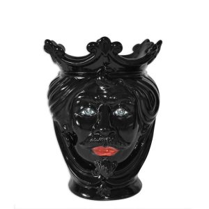 Testa h 25 liscia black line c/espressione labbra rosse maschio