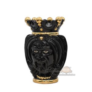 Testa h 25 turbante black/gold c/espressione maschio s/bocca