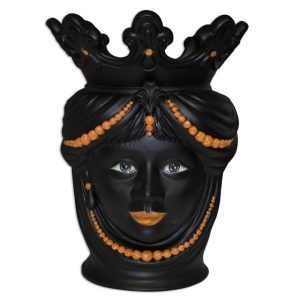 Testa h 40 c/perline black orange opaco femmina