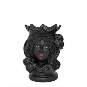 Testa h 15 black opaco c/espressione femmina bocca rossa