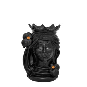 Testa h 15 black opaco c/espressione maschio no bocca