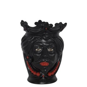 Testa h 25 c/perline rosse black opaco maschio