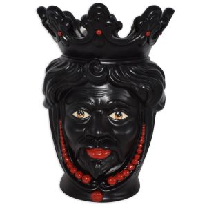 Testa h 40 c/perline black red opaco maschio