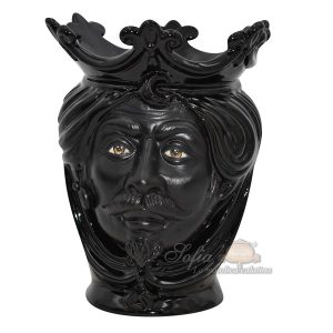 Testa h 25 liscia black opaco c/espressione s/labbra maschio