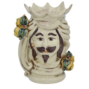 Testa h 15 limoni gialli avorio maschio bianco - Bomboniera