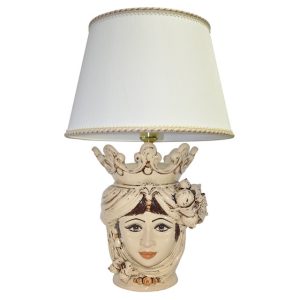 Lume a testa h 40 limoni avorio femmina (h70 c/paralume Ø45)