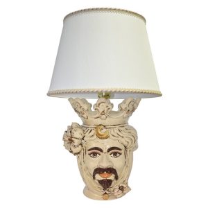 Lume a testa h 40 limoni avorio maschio bianco (h70 c/paralume Ø45)