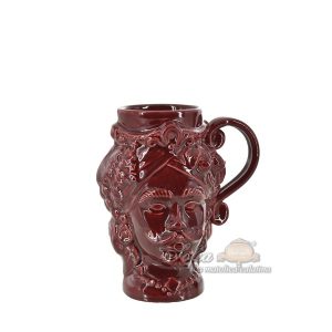 Tazza a testa h 15 bordeaux maschio - Bomboniera