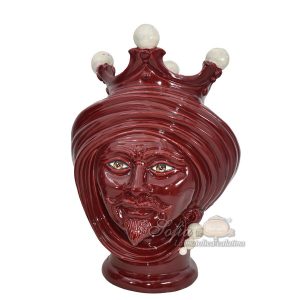 Testa h 30 bordeaux c/perline madreperla c/espressione s/bocca maschio