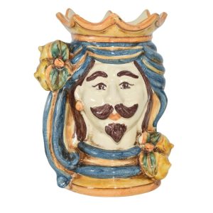 Testa h 15 limoni blu/arancio maschio bianco - Bomboniera