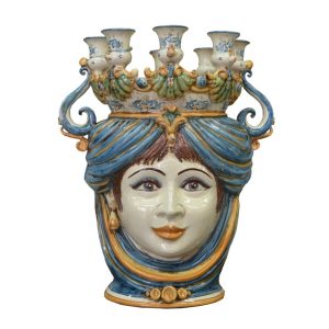 Testa a candeliere h 40 blu/arancio femmina