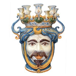 Testa a candeliere h 40 blu/arancio maschio bianco
