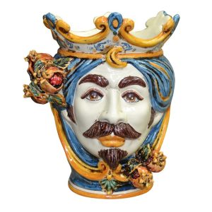 Testa h 25 melograni blu/arancio maschio bianco