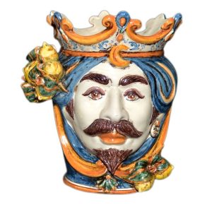Testa h 25 limoni blu/arancio maschio bianco