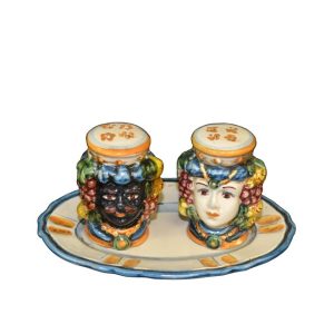 Set teste sale e pepe h 7 c/frutta blu/arancio maschio moro - Bomboniera