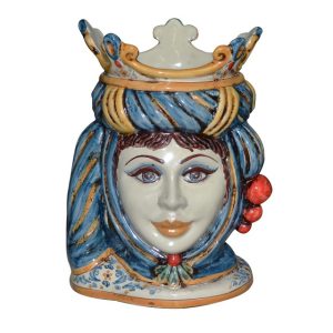 Testa h 20 c/perline blu/arancio femmina