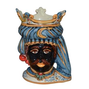 Testa h 20 c/perline blu/arancio maschio moro