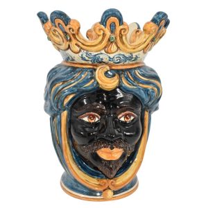 Testa h 40 liscia blu/arancio maschio moro