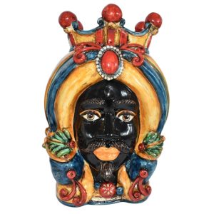 Testa h 40 c/turbante blu/arancio maschio moro