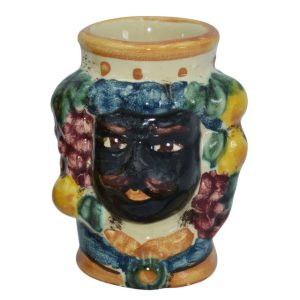 Testa stuzz. c/frutta h 7 blu/arancio maschio moro - Bomboniera