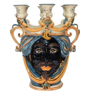 Testa a candeliere h 25 blu/arancio maschio moro