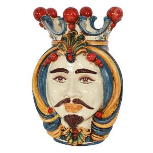 Testa h 38 blu/arancio/rosso maschio bianco