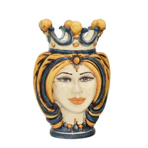 Testa h 25 turbante blu/arancio femmina