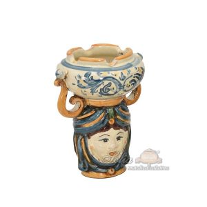 Testa a posacenere h 15 blu/arancio femmina - Bomboniera