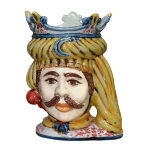 Testa h 20 c/perline giallo/arancio maschio bianco