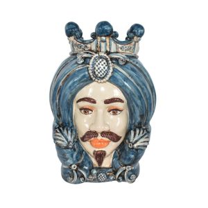Testa h 40 c/turbante mono blu maschio bianco