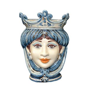 Applique a testa di moro liscia h 25 mono blu femmina