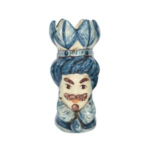 Testa h 10 c/piume mono blu maschio bianco