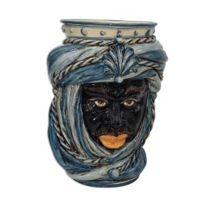 Testa h 40 tuareg corona liscia mono blu maschio moro labbra arancio