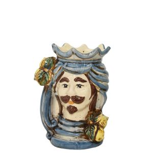 Testa h 15 limoni gialli mono blu maschio bianco - Bomboniera