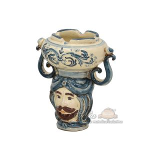 Testa a posacenere h 15 mono blu maschio bianco - Bomboniera