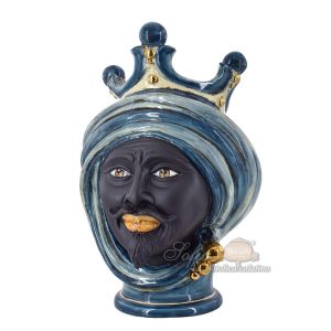 Testa h 30 mono blu c/oro maschio moro viso opaco