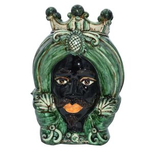 Testa h 40 c/turbante mono verde maschio moro